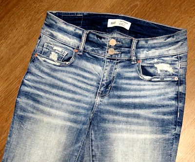 女式扣 BLE VICTORIA 弹力中腰踝紧身牛仔裤尺寸 25 — 第 1/4 张图片