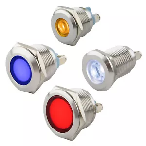 LED Kontrollleuchte Ø12mm, Ø16mm, Ø19mm, Ø22mm verschiedene Farben 6V-24V - Bild 1 von 5