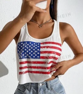 Camiseta sin mangas patriótica sin mangas con bandera americana sexy para mujer 4 de julio - Imagen 1 de 3