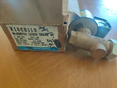 ITT GENERAL CONTROLS Válvula de palanca magnética K10CB119 2 vías NO 3/8 NPT Latón 120VAC Foto 1 de 4