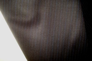 4.3 yds English WOOL Fabric Super 120s Suiting 8 oz Dk Brown Stripe 155" BTP - Picture 1 of 3