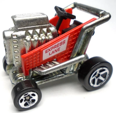 1998 CARRINHO DE COMPRAS HOT WHEELS EXPRESS LANE VERMELHO E CROMADO 2 1/8" FUNDIDO SUPED UP - Imagem 1 de 4