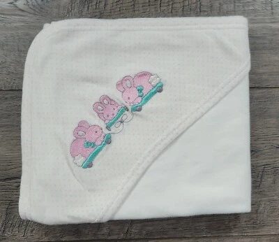 Manta con Capucha Bebé Niña Vintage Clásicos Carter VHTF Rosa Conejo RARA Foto 1 de 2