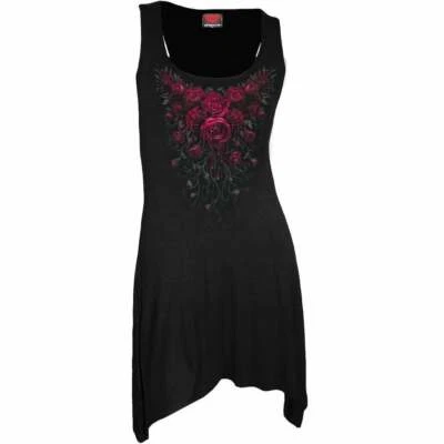Spiral Blood Rose Goth Bottom Camisole Dress Black • Ships in 2-4 Weeks • Gothic - Image 1 of 4