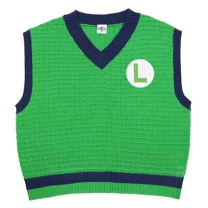 [Universal Studios] Super Nintendo World™ Luigi Knitted vest From JP NEW - Picture 1 of 4