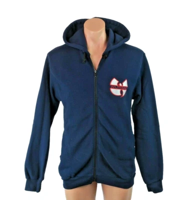 VTG 90s Wu-Tang Clan Sportswear Zip Hoodie Sweatshirt Blue Embroidered Hip Hop - Image 1 of 4