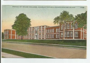 Prince of Wales College Charlottetown PEI Postcard 1940s Prince Edward Island - Picture 1 of 2