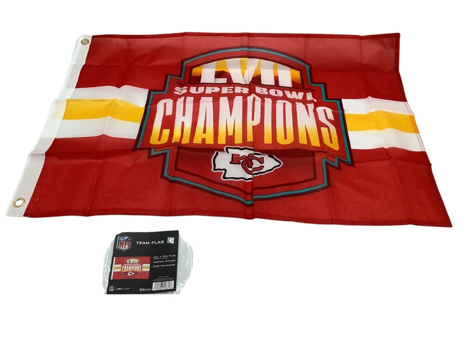 2023 Kansas City Chiefs Red Friday Flag NFL Super Bowl LVll Champions KC 30
