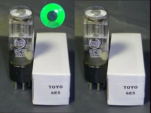 2 6E5 VT-215 magic eye tubes tuning indicator BRIGHT TESTED 4 mo wty Toyo NOS - Picture 1 of 6