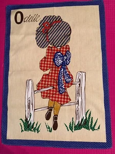 Torchon vintage prénom Odette pur coton 69 cm x 49 cm - Imagen 1 de 3