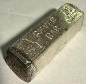USS Constitution Vintage 10 Troy Ounce .999 Silver  Bar In Original Shrink Wrap! - Picture 1 of 7
