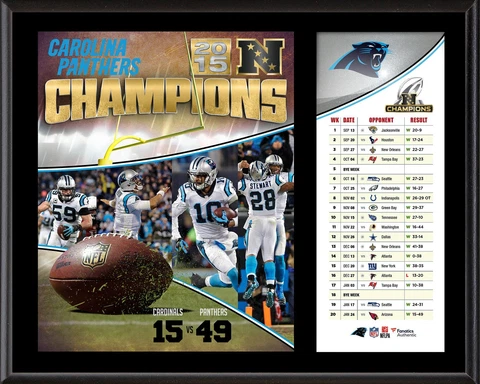 Panthers 2015 NFC Conference Champs 12x15 Plaque Authentic Cover