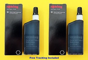 2X Botella de Recarga de Tinta de Dibujo Rotring Negra 23 ml Isógrafo Pluma Técnica - Imagen 1 de 3