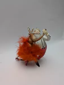 Statuina Babbo Natale danzante alce flirtante decorazione natalizia 5" Dept 56 vintage rara - Foto 1 di 4