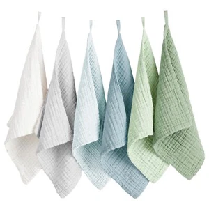 6 Pack Baby Muslin Washcloths for Unisex 100% Cotton Wash Cloth Set for Baby ... - Picture 1 of 7