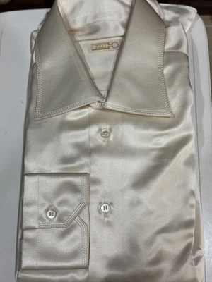 $1,450 NEW WITH TAGS ZILLI IVORY WHITE SHIRT 100% SILK Size 16 US 41 EU - Image 1 of 4