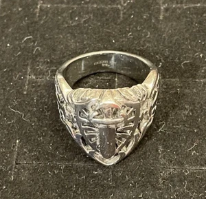 Anello Uomo Cavalieri Templari Biker Croce Acciaio Inox US Taglia 11 - Foto 1 di 2