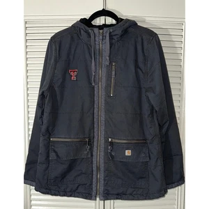 Carhartt Texas Tech University Gallatin Quilted Hooded Utility Jacket Size M - Picture 1 of 13