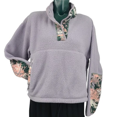 The North Face Cragmont Fleece 1/4 Snap Lilac Floral Sweater Jacket Size M 2911 - Image 1 of 4