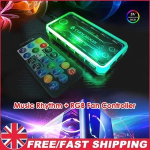 Pour PC Boîtier Ventilateur Refroidisseur Adaptateur LED RGB Lampe Contrôleur + Télécommande - Photo 1/7