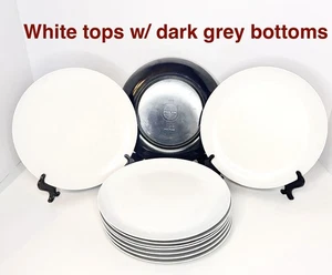 10 Piatti Pan Am bianco melaminico con fondo grigio scuro anni 60 - primi anni 70 vintage - Foto 1 di 16