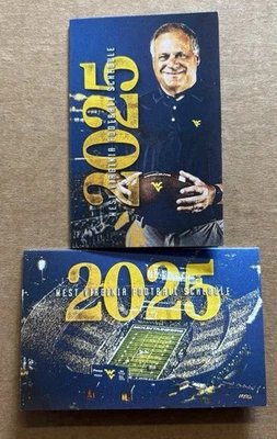 2025 West Virginia Mountaineers Football Pocket Schedules Lot Of Two Different - Image 1 of 4