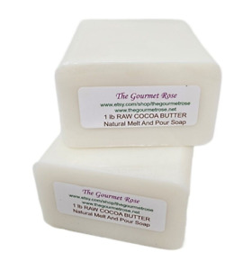2 lb RAW COCOA BUTTER MELT And POUR Glycerin Soap 100% Natural Sulfate GMO Free