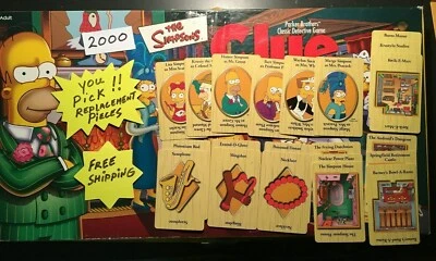 Clue   Simpsons  Weapons Suspects Locations Cards   You Pick    Cards    2000 - Image 1 of 4