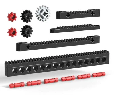 LEGO Rack Kit + Gears  (technic,gear,steering,car,tooth,spur,machine,mechanism) - Image 1 of 2