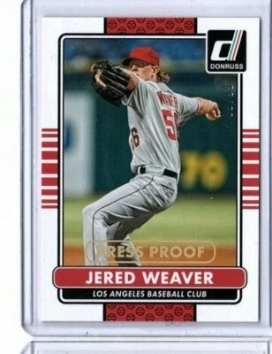 Tarjeta de béisbol 2015 Donruss Press Proofs Gold Angels #103 Jered Weaver 9/99 Foto 1 de 2
