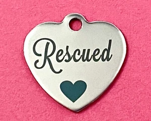 Gerettetes Halsband Anhänger Charm Edelstahl Haustier Hund Katze Liebhaber Anhänger Geschenk Adoption - Bild 1 von 4