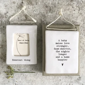 East of India Porcelain Mini Hanging Frame - Baby Sweetest Thing - Picture 1 of 3