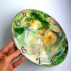 Reloj de pared hecho a mano, pintura abstracta de resina epoxi, 30 cm/12 pulgadas (aprox.) - Imagen 1 de 11