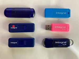 Job Lot 8GB x 6 Integral Mixed Model USB 2.0 Flash Drive Memory Sticks - Photo 1/1