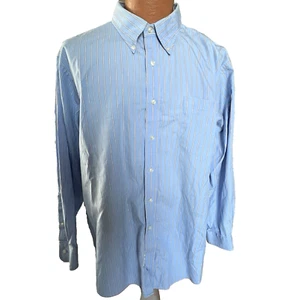 Lands End Dress Shirt Mens 17-1/2 34 Long Sleeve Striped Career Casual Office - Picture 1 of 8
