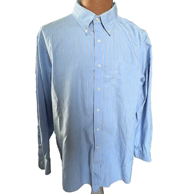 Lands End Dress Shirt Mens 17-1/2 34 Long Sleeve Striped Career Casual Office - Image 1 of 4