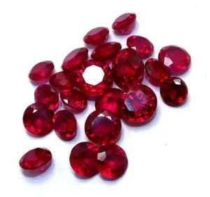 Red Ruby Natural 140 Ct 14-17 Piece Round Faceted Certified Loose Gemstone Lot - Picture 1 of 10