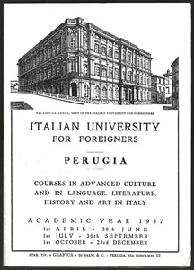 1957 Prospekt Perugia Universität Italien Kurse für Ausländer Führer - Bild 1 von 4