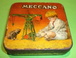 Early Meccano piezas pequeñas estaño con etiqueta de papel (052) - Imagen 1 de 1