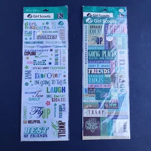K&Company Girl Scouts GSA Scrapbook Embossed Stickers & Rub-Ons Retired New - Picture 1 of 2
