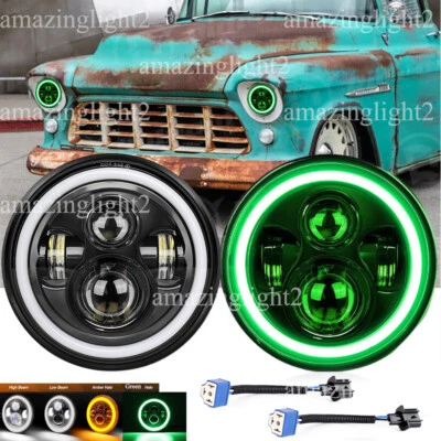 Faros LED de 7" halo verde Fit Chevrolet Truck 3100 1947 1948 1949 1950-1958 Foto 1 de 4