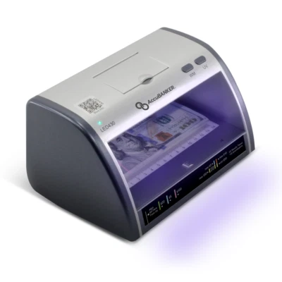 Detector de falsificaciones AccuBANKER LED430 6 puntos multi moneda con soporte, listado por UL Foto 1 de 4
