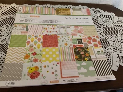 American Crafts 12" x 12" NEAPOLITAN Scrapbooking Paper Med Weight 43 Sheets - Image 1 of 4