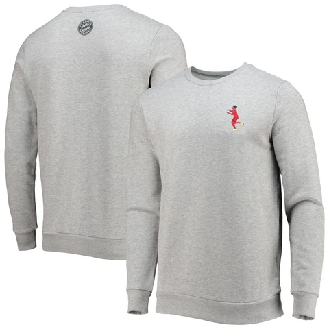 Men's Serge Gnabry Heathered Gray Bayern Munich Hands of God Sweatshirt Cover