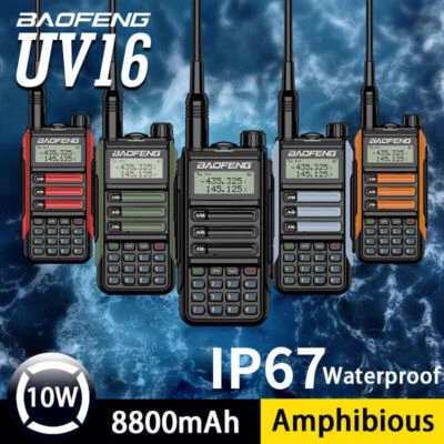 1/2PCS BAOFENG UV16PRO DUAL BAND U/V WALKIE TALKIE 2-WAY RADIO FM HAM LONG RANGE - Image 1 of 4