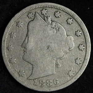 1886 Liberty V Nickel VG E169 WSCEC - Picture 1 of 2