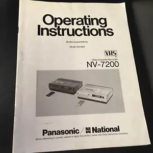 More details for panasonic nv-7200 vcr operating instructions