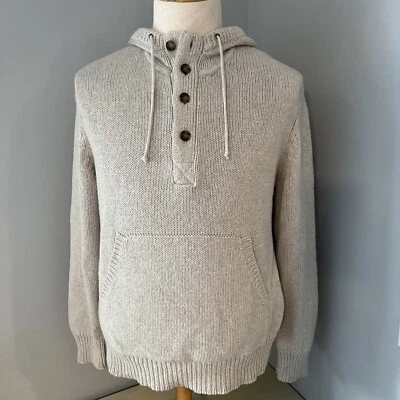 Jack Spade Bleecker Street New York cable knit sweater L Oatmeal Cotton Linen - Image 1 of 4