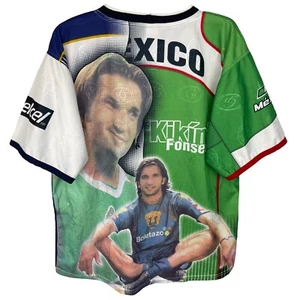 Camiseta de fútbol RARA vintage de México Francisco Kikin Fonseca estampada 2 en 1 - Imagen 1 de 12