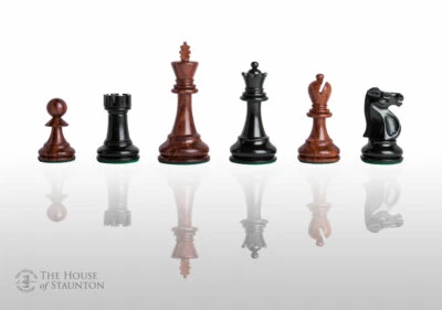 Reykjavik Elite Chess Pieces - 3.75" King - Golden Rosewood & Ebonized Boxwood - Image 1 of 4